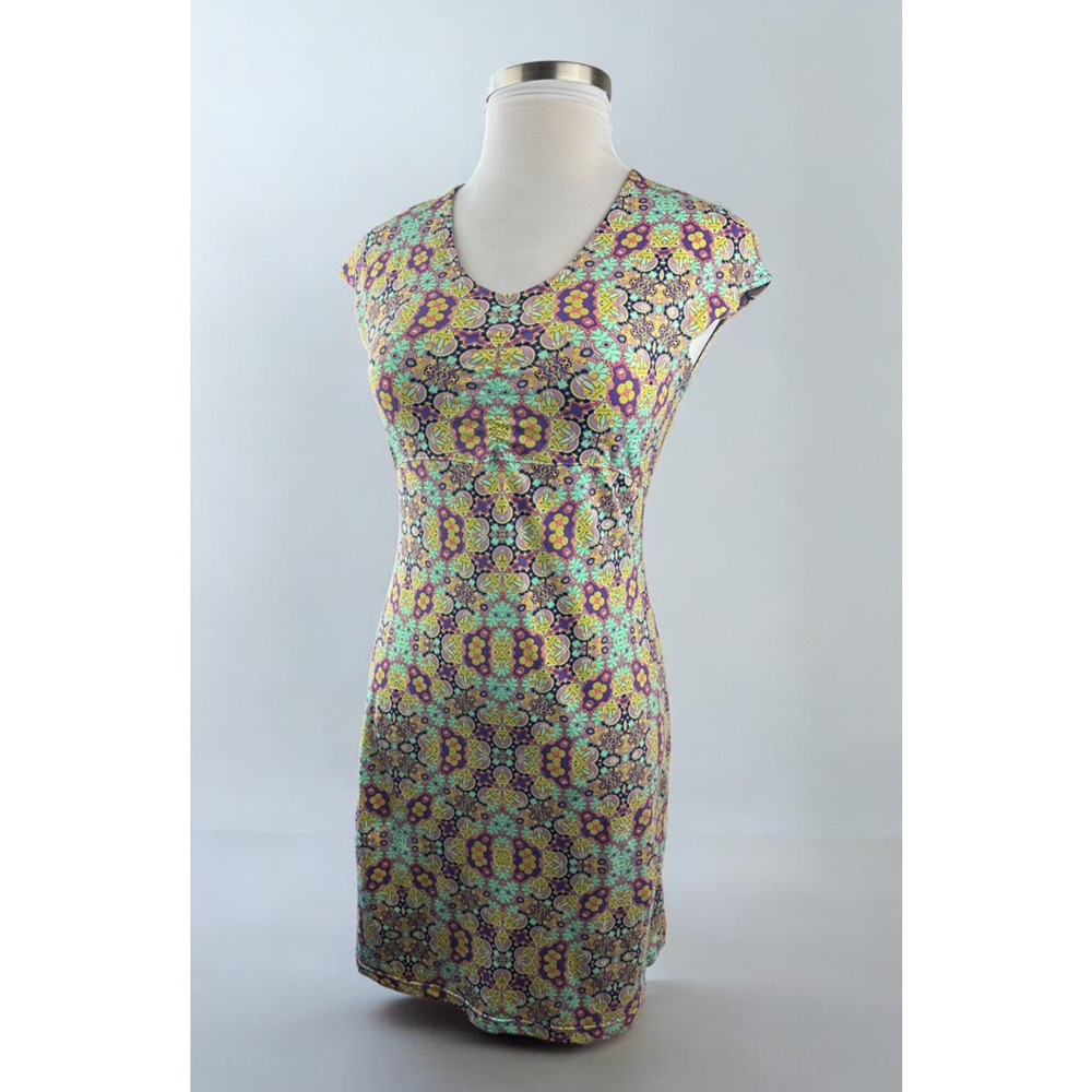 Title Nine Diamalete Shirt Dress Medium Printed V Neck Geometric Golf Summer - Picture 1 of 14